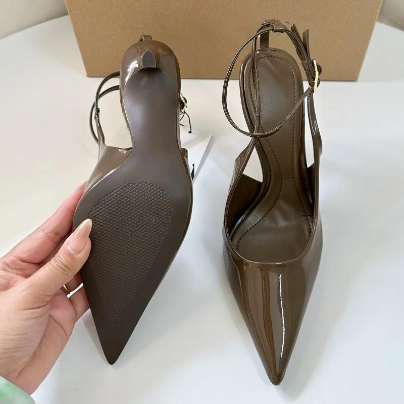 Fashion 2025 Summer Stiletto Modern Sandals for Women High Heels Sexy Ankle Strap Pointed Toe Luxury Brand Party Wedding Bridal Shoes