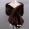 Autunno Inverno di Alta Qualità Lungo Nuovo Pelliccia Sintetica Capelli di Volpe Abito da Sposa da Sera Ispessito Scialle Grande Mantella sciarpa Sciarpa da Donna