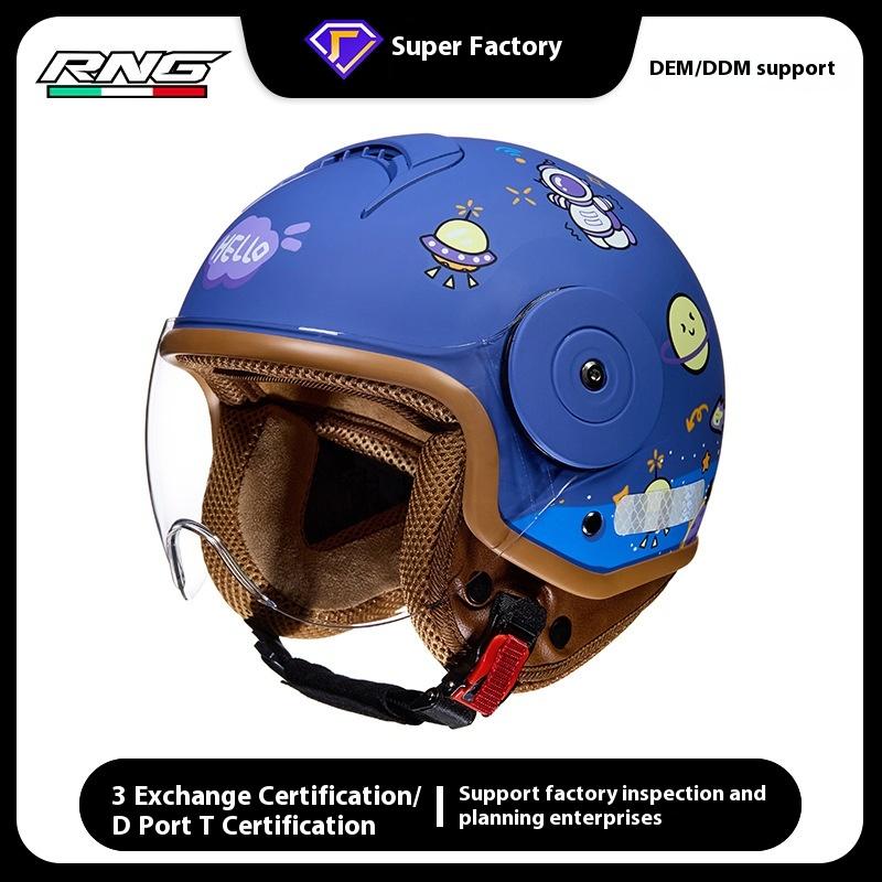 BYB Yeni Ulusal Standart A Sınıfı 3C Sertifikasyonu Çocuk Dört Mevsim Bebek Kaskı Çizgi Film Elektrikli Araç Kaskı Motosiklet