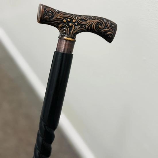 Designer Brass Derby Head Handle Wooden Walking Stick Cane 93.98 Cm Father Mother Gift Grandfather Grandmother Gift for Her Him