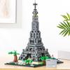 LOZ 1929 World Architecture Paris Eiffel Tower Fountain Square Tree Ship DIY Mini Blocks Bricks Building Toy For Children No Box