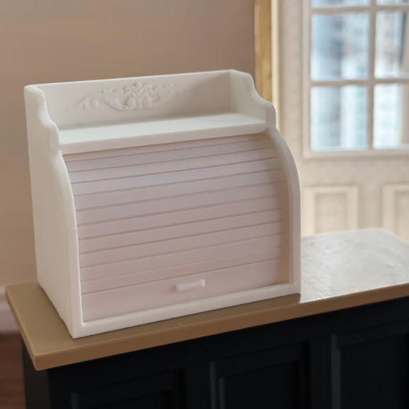 

1Pcs Doll Home Storage Box Tableware Decor Toy 1/12 Dollhouse Mini Roller Shutter European Bread Box Model Dolls House Accessory