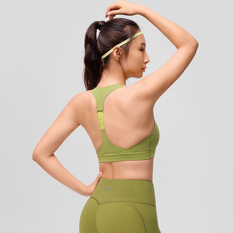 Saucony Solid U-Shaped Sports Bra Women Underwear Avocado-Green SC1230001DY-GE68
