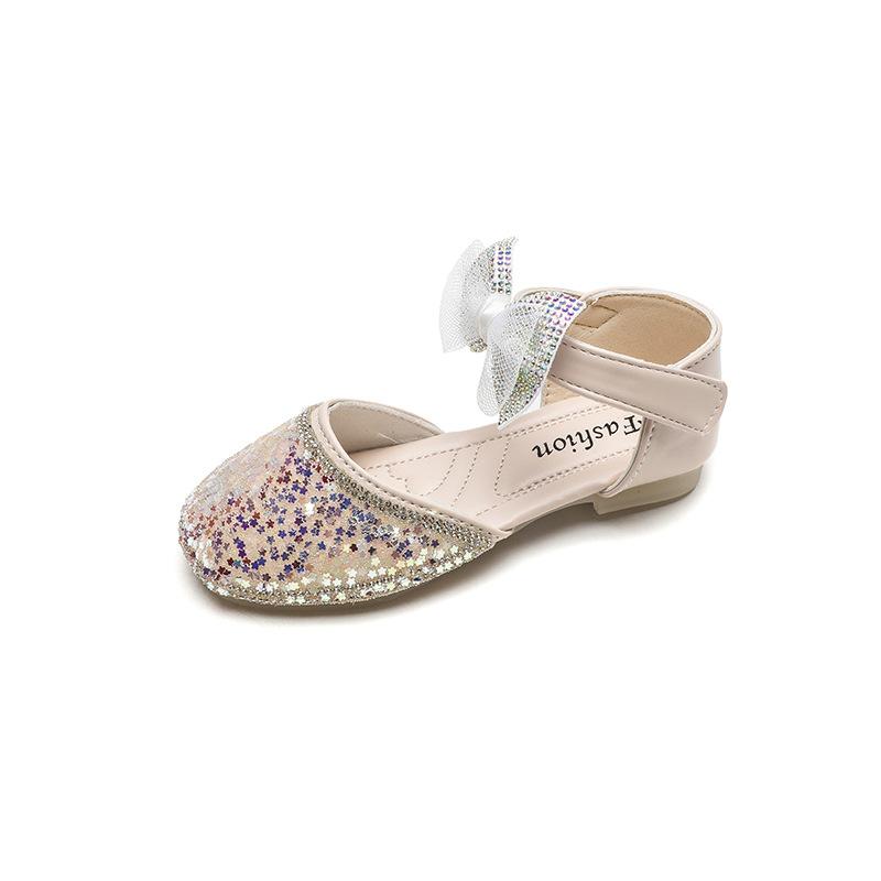 Sommer Kinderschuhe Mode Süße Kindersandalen für Mädchen Kleinkind Glitzer Schleife Pailletten Prinzessin Lässig Partykleid Sandalen
