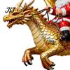 Novelty Festive Wall Decorations 2Pcs Santa Dragon Rider Christmas Ornament, 2D Acrylic Flying Handcrafted Hanging Ornaments Claus Decor, Tree