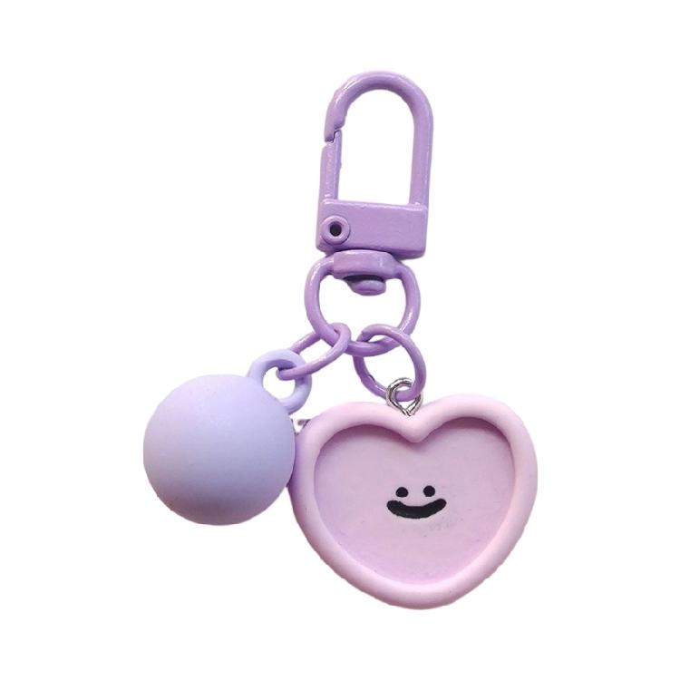 

Creative Resin Keychain Decoration Smiling Flower Cloud Heart Bead Bag Pendant Handcrafted Keyring Accessory фиолетовый
