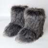 New Winter Faux Fur Boots Women Warm Fluffy Snow Boots Luxury Footwear Female Furry Fox Fur Bottes Fashion Winter Shoes