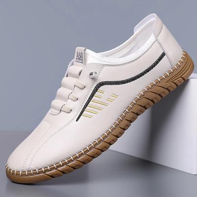 Handgefertigte Leder Freizeitschuhe Herren Design Sneaker Mann Atmungsaktive Lederschuhe Herren Outdoor Skateschuhe