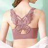 Women Back Butterfly Design Gathered Bra Adjustable Strap Sports Yoga Bra with Chest Pad