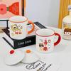 Retro Mug with Lid High Value Household Ins Water Cup Cute Girls Cup Souvenir Ceramic Cup Set