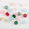 120pcs 8.5mm Colorful Glass Apple Beads Flat Round Cylindrical Spacer Bead DIY Craft Necklaces Bracelet Jewelry Making Materials