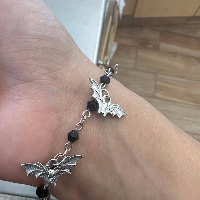 Vintage Silver Bat Bracelet With Alloy Material For Unisex Fashion Jewelry