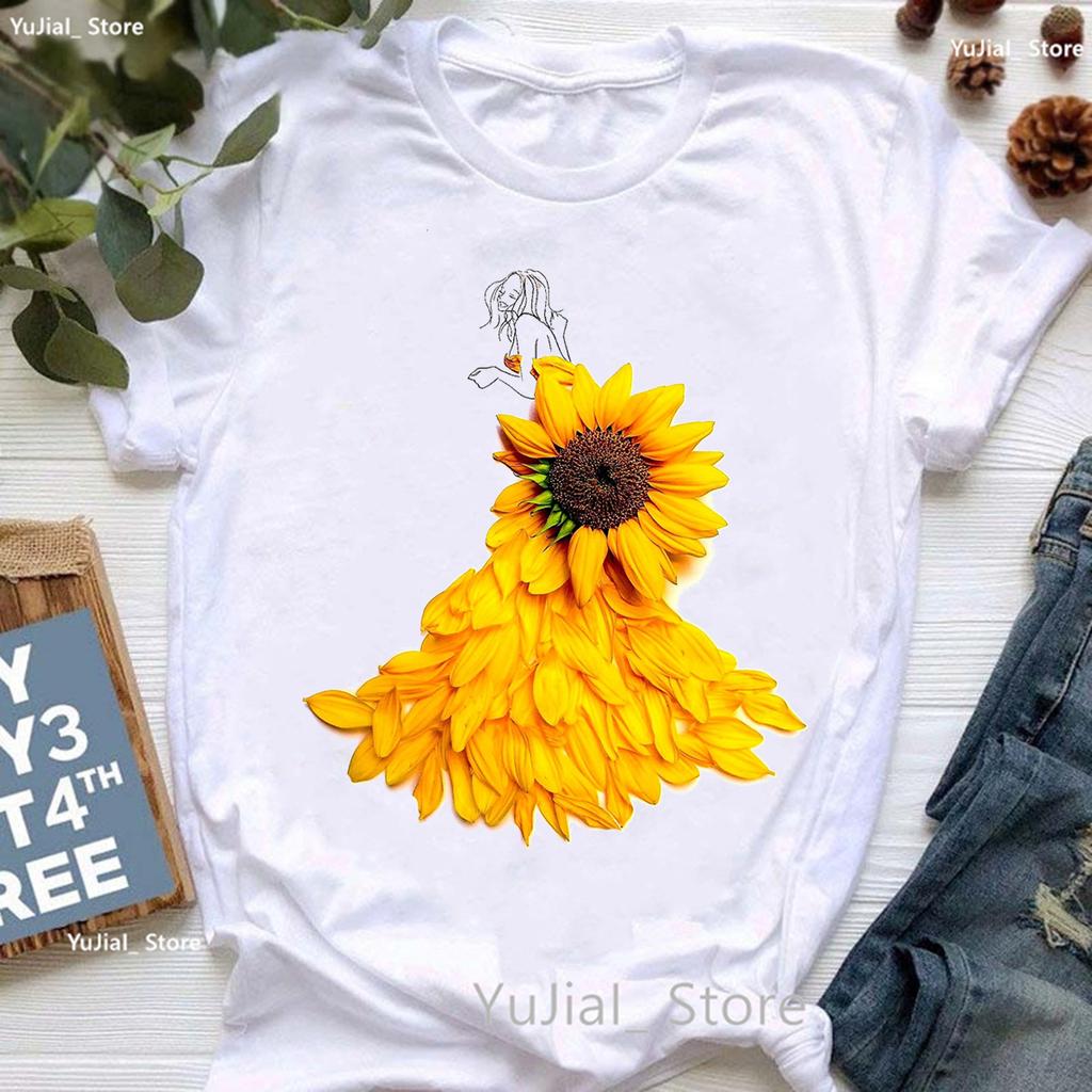 Rainbow Ballet Dancer Print T Shirt Girls Gymnast Lover Tshirt Unisex Watercolor Flowers Tshirt Femme Summer Short Sleeve Tops