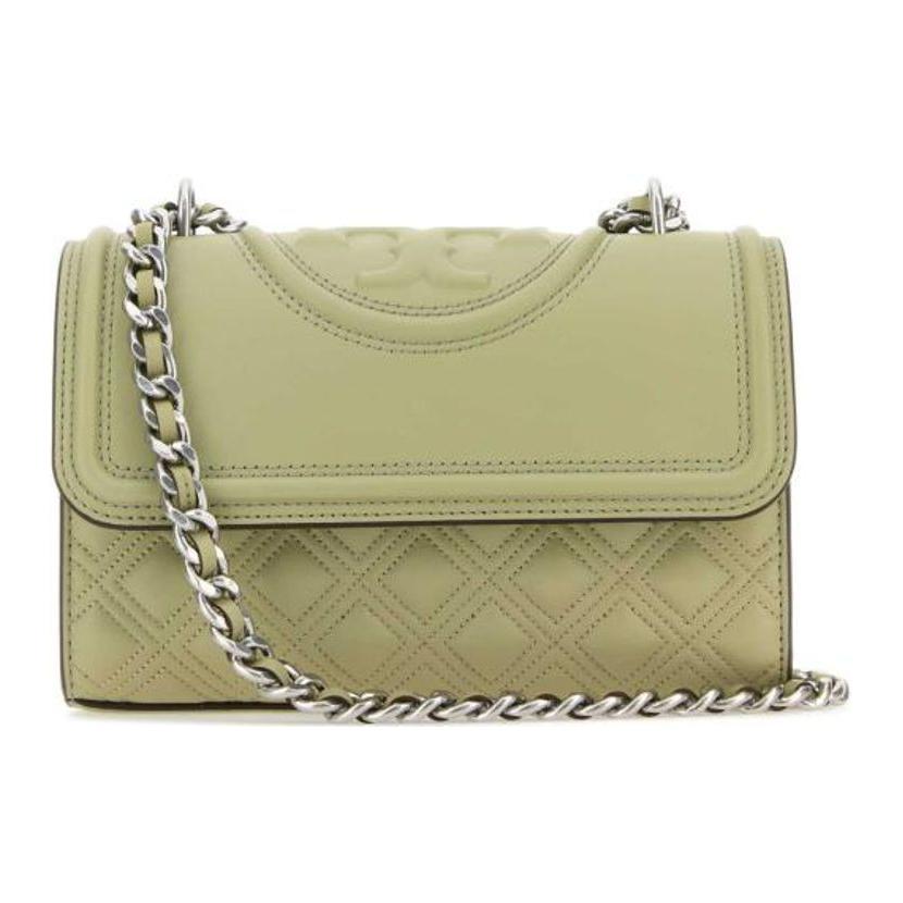 

Tory Burch Fleming Quilted Logo Chain Leather Crossbody Bag Small Women bags Olive-Green 75576-300 Basic Set (Bag+Dust Bag)