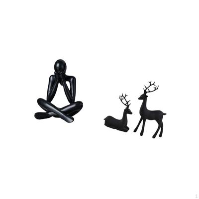 Modern Abstract Deer Sculpture Figurine Collectible Ornament for Living Room Bookshelf Home Decor