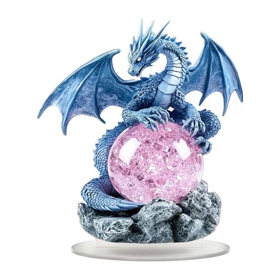 Statue de Dragon Couleur Vibrante Résine Sculpture de Dragon Créature Mythique Ornement Décor Fantaisie Style Gothique