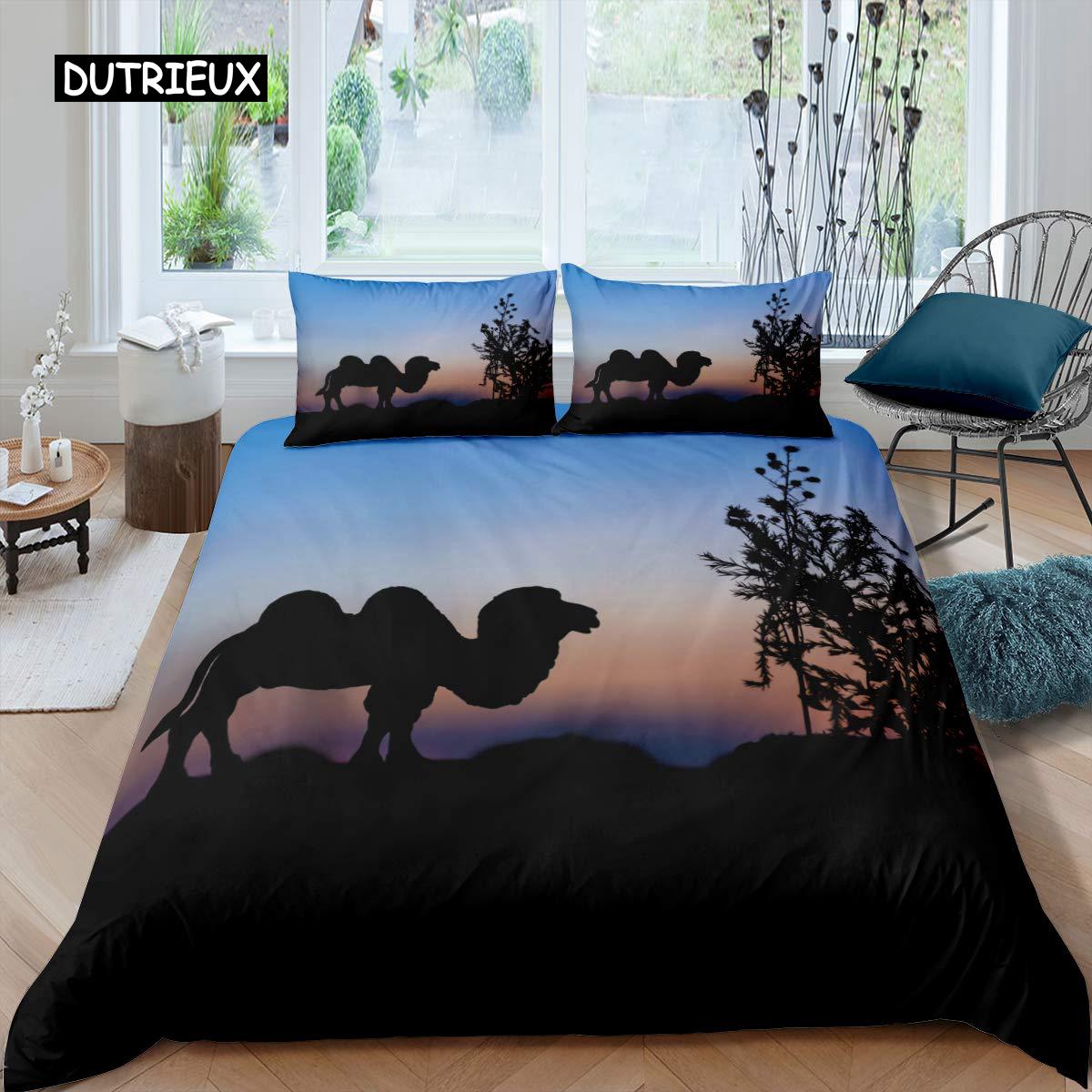 

Three-Dimensional Desert Camel Bedspread Cover King Dimension Queen Size Size Brown Animal Bed Linen Package Kids Teens Adults Charming Wildlife EU single(135x200cm)