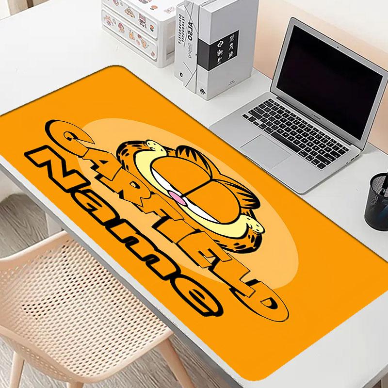 Custom Name Personalized Garfield Pattern Mousepad, Laptop PC Desk Mat, Decorative Desk Mat for Home Keyboard Pad Gift
