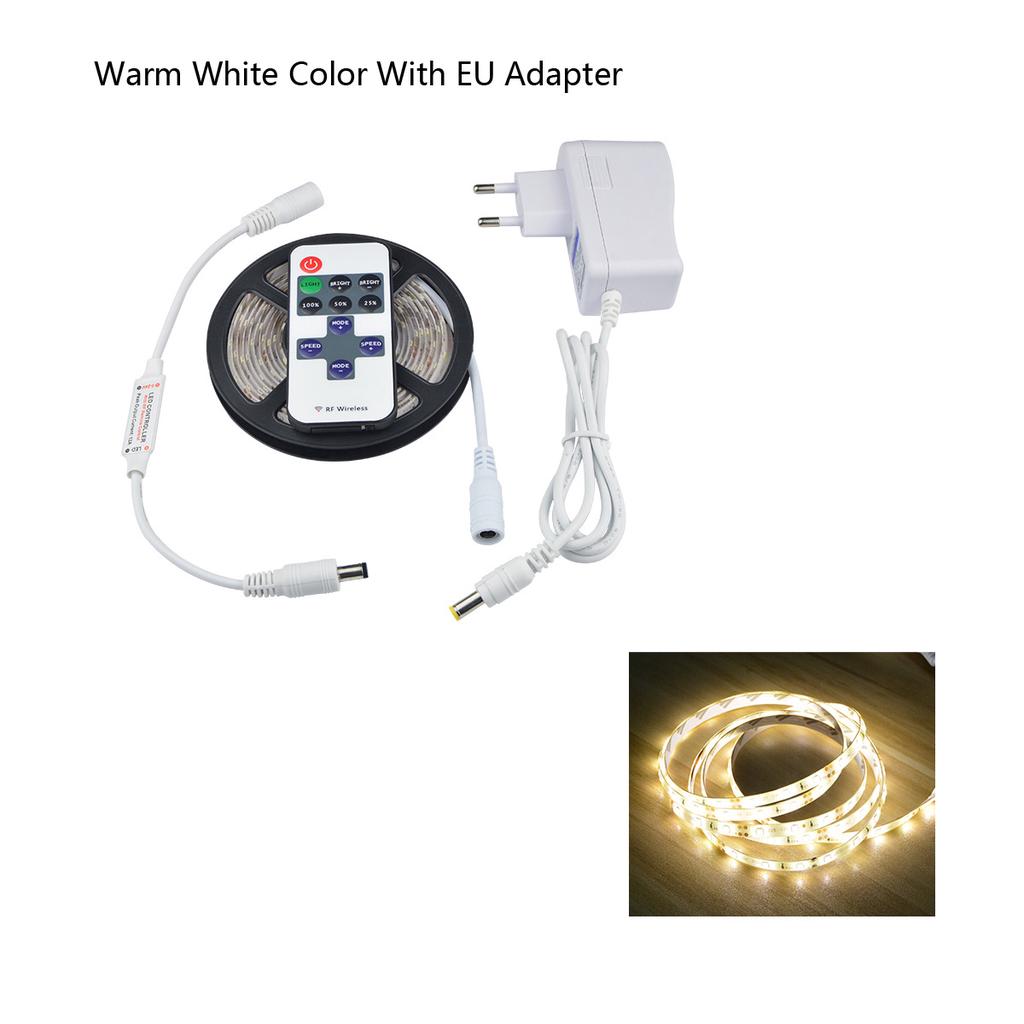 Indoor Lighting Dimmable LED Lamp Led Closet Lights RF Remote Control Kitchen Cabinet Light Stais Bedroom Decor 12V Flexible LED Strip Tape EU Plug