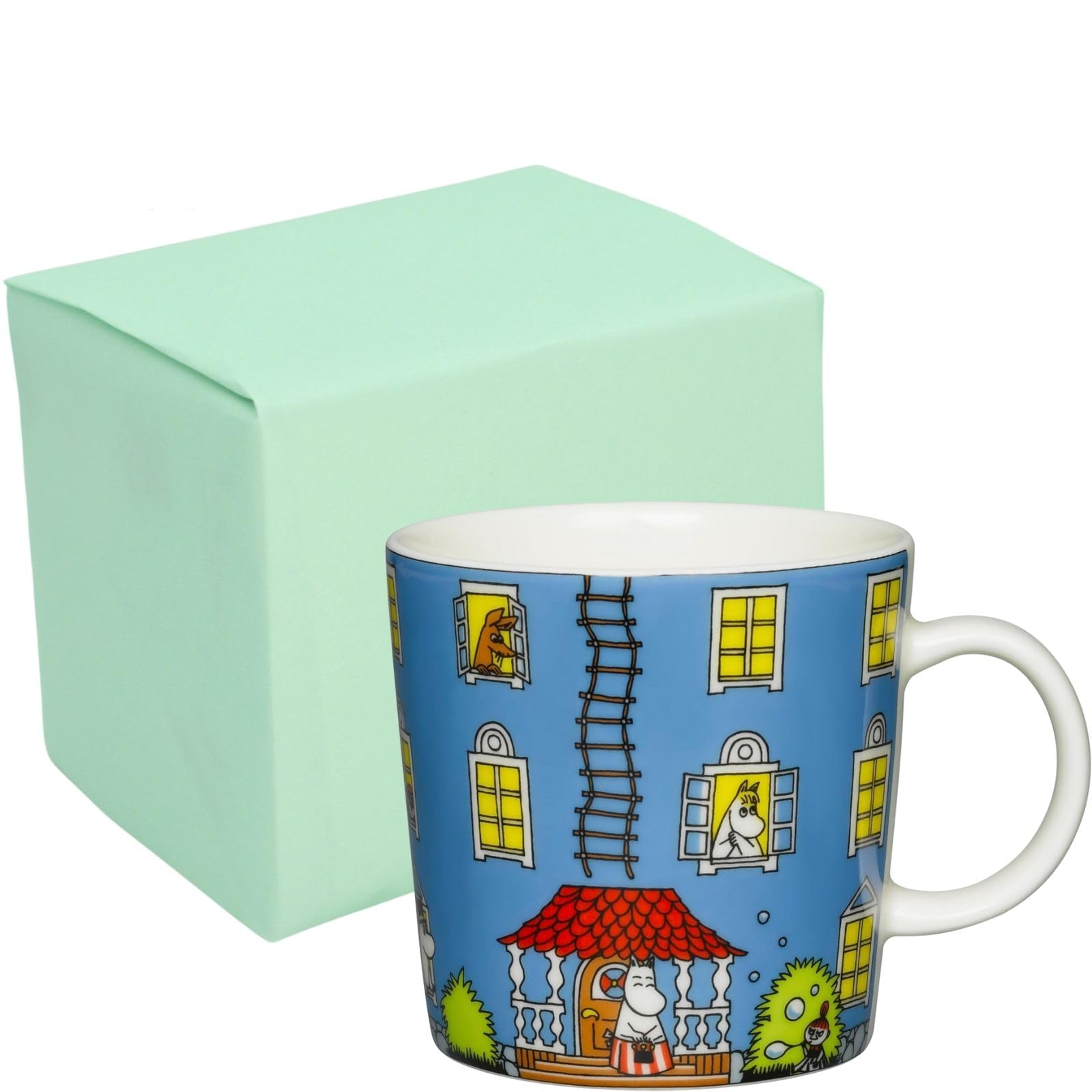 Moomin Arabia Official Gift Wrapping 300ml Moomin Moomin Christmas Wedding Birthday Housewarming Officially Imported Mug, House, Tableware, Gift, синий