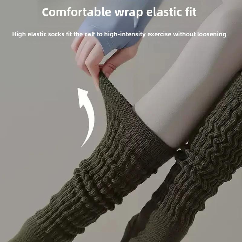 Einfache einfarbige lange Yoga-Socken Professionelle Pilates dicke Sport-Fitness Silikon Anti-Rutsch-Socken für Damen