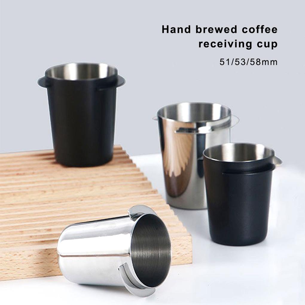 Stainless Steel Coffee Portafilter Receiving Dosing Cup 51/53/58mm Cups Reusable Powder Feeder Kitchen Gadgets