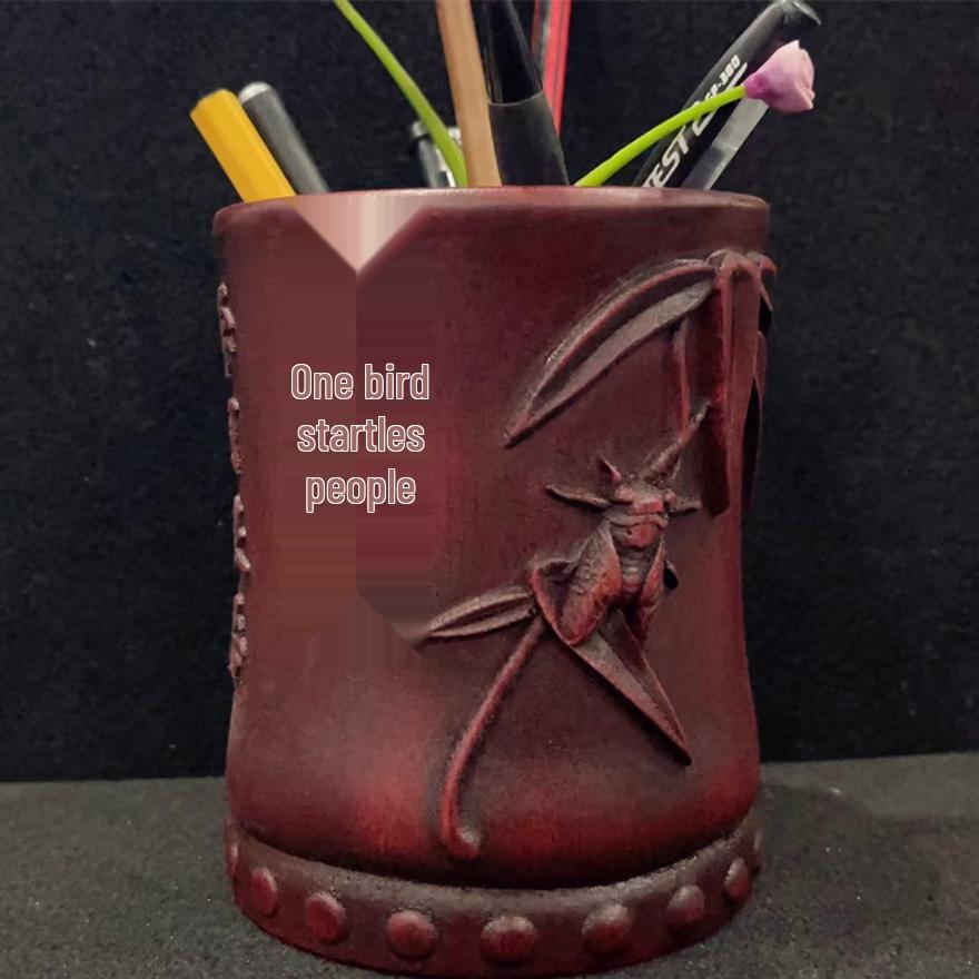 Bamboo Multifunctional Pen Holder - Creative Desk Ornament for Students and Business Gifts