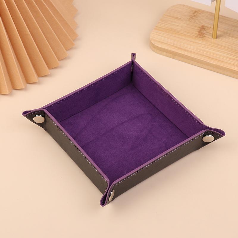 Key Box Pu Leather Folding Dice Tray Box Dice Game Tray For Game Dice Storage Table Board Games