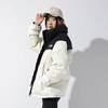 Li Ning Solid Color Loose Fit Stand Collar Zipper Down Jacket Unisex Outerwear Off-White AYMT363-2