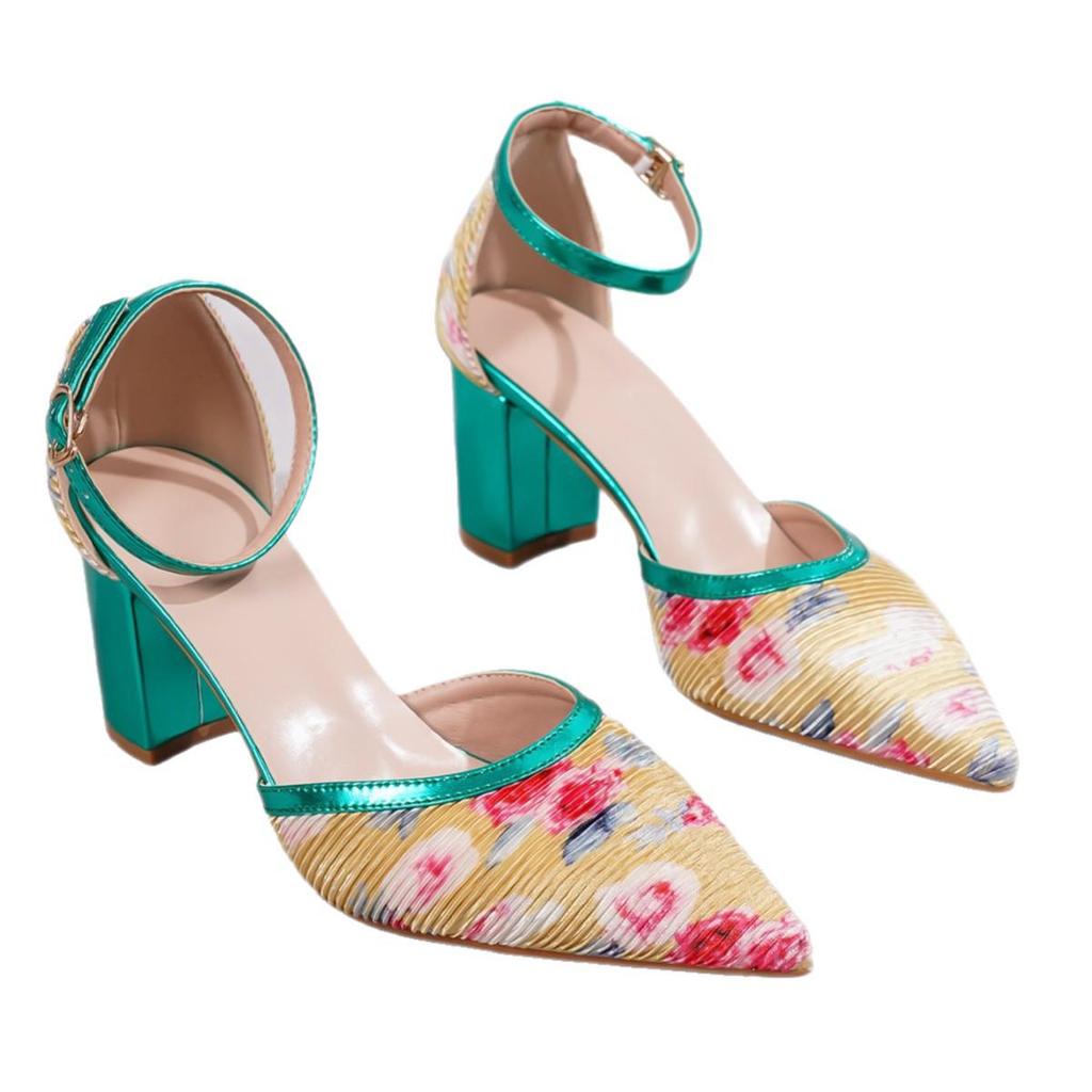 Cross-Strap Pointed-Toe Stiletto: Stylish, Versatile Chunky Heel Sandals - Comfortable European & American Design Women's Shoes