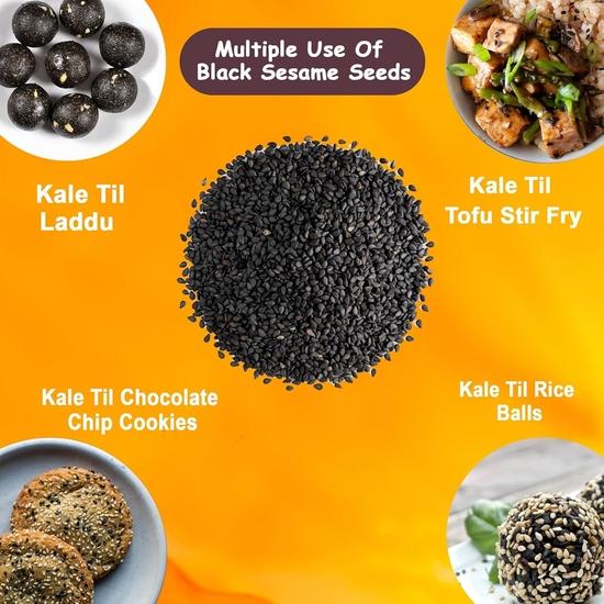 Birju Mahavir Natural Black Sesame Seeds | Kaale Til | 200 Gram | Till Kale
