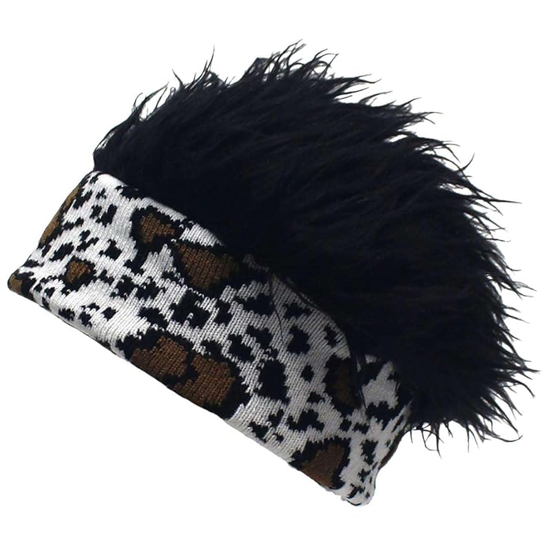 

[White Fang] wig hat hat knit animal knit cap unique men s ladies CZ698 (black)