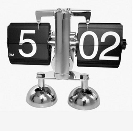 Creative Retro Flip Clock - Modern Simple Design, Ingenious Single-Leg Balance for Living Room Decor