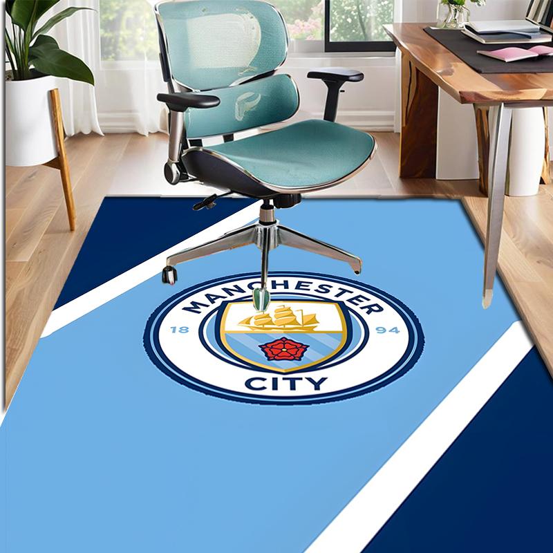 Manchester City FC Pattern Rug, Indoor/Outdoor Mat, for Picnic, Gameroom, Bedroom, Office, Living Room, Home Decor Carpet, Birthday Gift