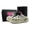 Crocs Crush Clog EVA Cute English Graffiti Splash Ink Simple Sesame Street Gift Box Hole Shoes Unisex Bone White