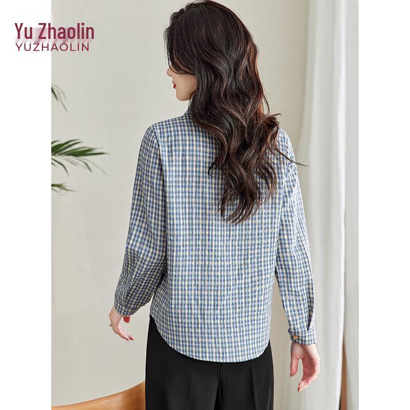 YUZHAOLIN Plaid Lapel Women's Loose Casual Long Sleeve Shirt Y41S011