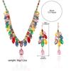Wheat Ear Zirconia Earrings & Necklace Set - Trendy, Colorful, Fresh Jewelry for Stylish Collarbone Adornments