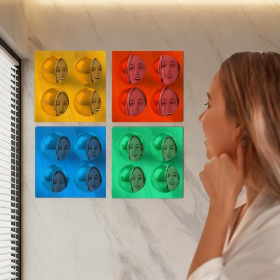 Blasenspiegel Acryl Sensorischer Wandspiegel Kleinkinder Sicher Bruchsicheres Design Fördert Visuelle Motorik Interaktives Sensorisches Spielzeug