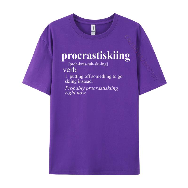 Gifts For Skiers Procrastiskiing Funny Skiing Printed On Luxury Designer Tshirts Cotton Unisex Tshirt Tee Shirt Fashionable