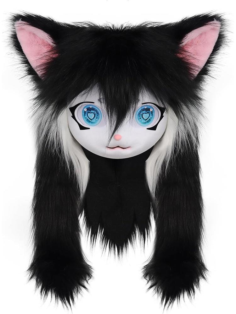 Halloween Fursuit Kigurumi Beast Head Mask Cosplay Animal Cat Anime Lolita Kig Skull Helmet Carnival Party Costume Prop Gifts