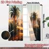 2pcs, 2D FLAT PRINTING Curtains (Without Rod) Desert Oasis Print Chic Curtains Versatile Polyester Curtains Outdoor Decorations