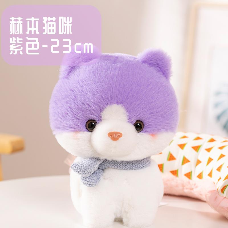

Новинка, 1 шт., 23 см, кавайный котенок с шарфом, плюшевые игрушки, мягкие игрушки, подушка, кошка, кукла, подруга, подарки на день рождения 23cm