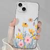 Cartoon Oil Painting Flower iPhone17Promax Mobile Phone Case Transparent for Apple 16promax Space Case 15