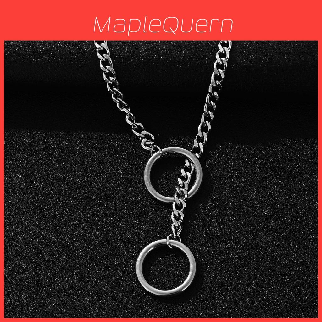 Punk Rock Geometric Chain Necklace With Heart Pendant For Women