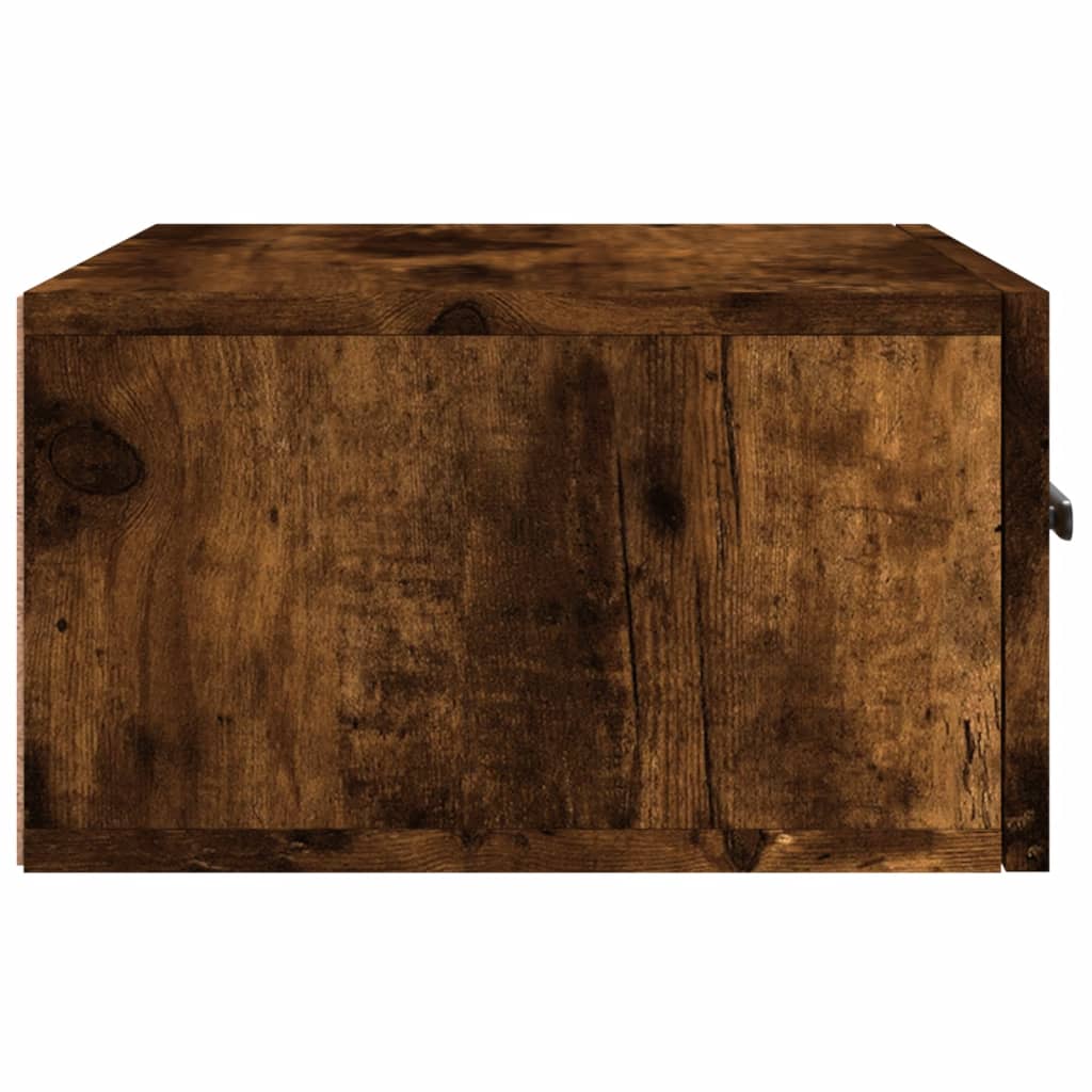Wall Mounted Nightstand Smoked Oak 35x35x20 cm
