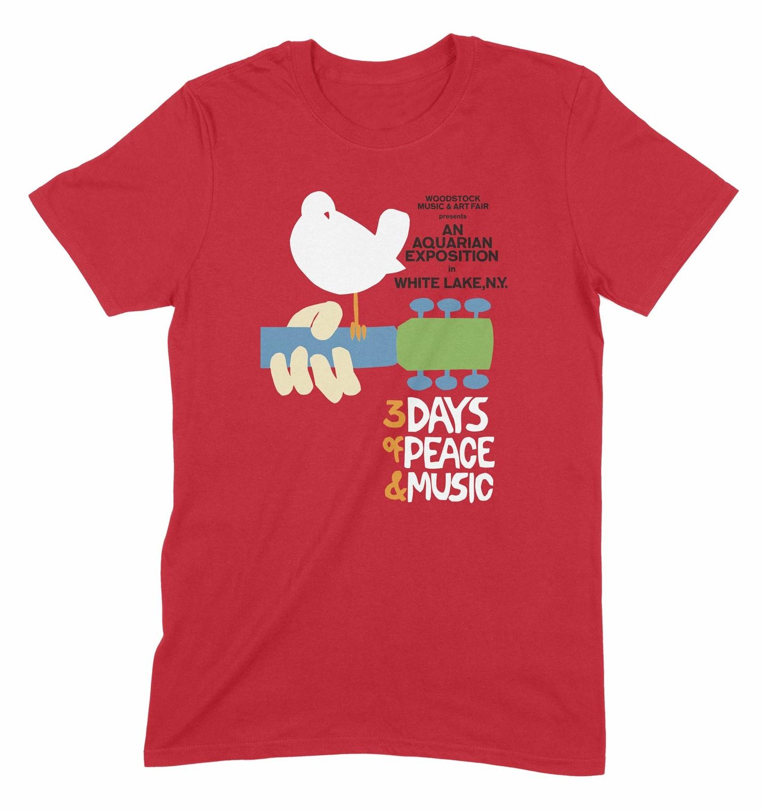Woodstock Festival Poster T Shirt - Vintage 1960s Hippie Rock Psychedolic XL