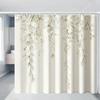 Watercolor Green Hanging Leaves Waterproof Shower Curtain For Bathroom Decor