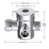 Diverter Valve G1/2 Splitter 2 or 3 Way Water Separator Shower Tee Adapter Adjustable Faucet Switcher Bathroom Toilet Accessory