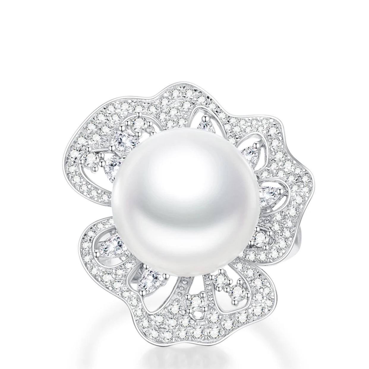 

Xiancan Jewelry 2024 Elegant Women s Pearl Ring S925 Silver 14mm Shell Size 6