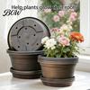 Resin Planters for Bulbs Bulb Plant Pot with Saucer, 10 Inch 13 Wide Flowerpot Sturdy Lilies Drainage Holes, Indoor Outdoor Planter Tulips